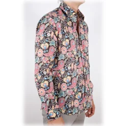 Poggianti 1985 - Small Italian Collar Patterned Shirt - Handmade in Italy - New Luxury Exclusive Collection - Avvenice