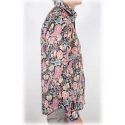 Poggianti 1985 - Small Italian Collar Patterned Shirt - Handmade in Italy - New Luxury Exclusive Collection - Avvenice