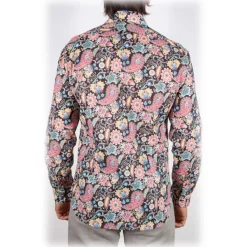 Poggianti 1985 - Small Italian Collar Patterned Shirt - Handmade in Italy - New Luxury Exclusive Collection - Avvenice