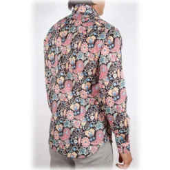 Poggianti 1985 - Small Italian Collar Patterned Shirt - Handmade in Italy - New Luxury Exclusive Collection - Avvenice