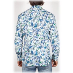 Poggianti 1985 - Small Italian Collar Patterned Shirt - Handmade in Italy - New Luxury Exclusive Collection - Avvenice