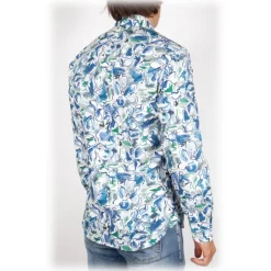 Poggianti 1985 - Small Italian Collar Patterned Shirt - Handmade in Italy - New Luxury Exclusive Collection - Avvenice