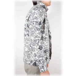 Poggianti 1985 - Soft Collar Patterned Shirt - Handmade in Italy - New Luxury Exclusive Collection - Avvenice