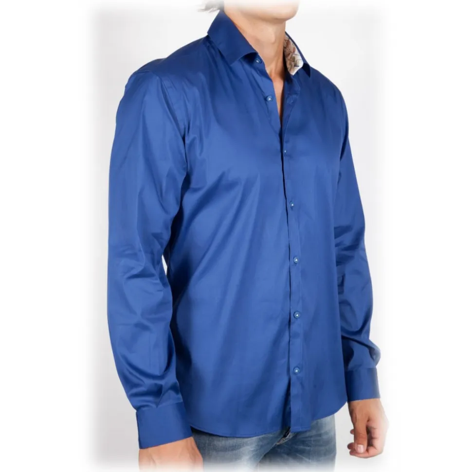 Poggianti 1985 - Solid Color Italian Collar Shirt - Handmade in Italy - New Luxury Exclusive Collection - Avvenice