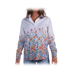 Poggianti 1985 - White Floral Shirt with Soft Collar - Handmade in Italy - New Luxury Exclusive Collection - Avvenice