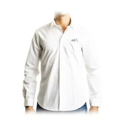 Poggianti 1985 - White Shirt with Patterned Contrasts - Handmade in Italy - New Luxury Exclusive Collection - Avvenice