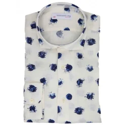Poggianti 1985 - White Soft Collar Patterned Shirt - Handmade in Italy - New Luxury Exclusive Collection - Avvenice
