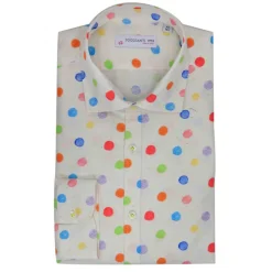 Poggianti 1985 - White Soft Collar Fantasy Shirt - Handmade in Italy - New Luxury Exclusive Collection - Avvenice