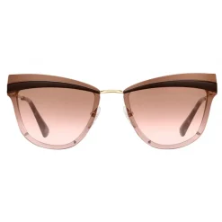 Prada - Prada Cinéma - Cocoa & Pale Gold Cat Eye Sunglasses - Prada Cinéma Collection - Sunglasses - Prada Eyewear - Avvenice