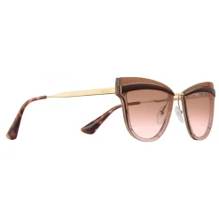 Prada - Prada Cinéma - Cocoa & Pale Gold Cat Eye Sunglasses - Prada Cinéma Collection - Sunglasses - Prada Eyewear - Avvenice