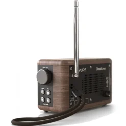 Pure - Classic Mini - The Charming Portable Digital Radio - Coffee Black/Walnut - High Quality Digital Radio - Avvenice