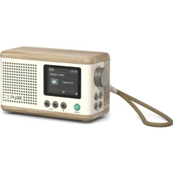 Pure - Classic Mini - The Charming Portable Digital Radio - Cotton White/Oak - High Quality Digital Radio - Avvenice
