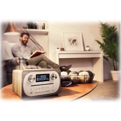 Pure - Evoke C-D4 - Grey Oak - Compact All-in-One Music System with Bluetooth - High Quality Digital Radio - Avvenice