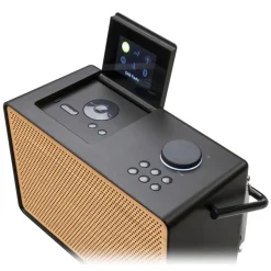 Pure - Evoke Play - Coffee Black Cherry Wood Grill - Wood Edition Portable DAB+ Radio Bluetooth - High Quality Digital Radio - Avvenice