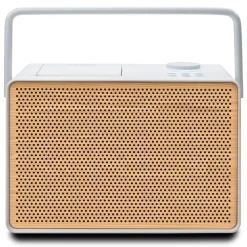 Pure - Evoke Play - Cotton White Cherry Wood Grill - Portable DAB+ Radio with Bluetooth - High Quality Digital Radio - Avvenice