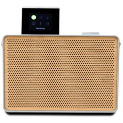 Pure - Evoke Play - Cotton White Cherry Wood Grill - Portable DAB+ Radio with Bluetooth - High Quality Digital Radio - Avvenice