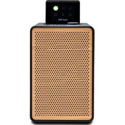 Pure - Evoke Spot - Coffee Black with Cherry Wood Grill - Wood Edition Compact Music System - High Quality Digital Radio - Avvenice