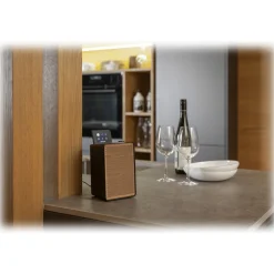 Pure - Evoke Spot - Coffee Black with Cherry Wood Grill - Wood Edition Compact Music System - High Quality Digital Radio - Avvenice