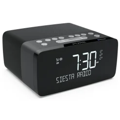 Pure - Siesta Charge - Graphite - Alarm Clock Radio Premium - DAB+/FM/Bluetooth - Wireless Charger - High Quality Digital Radio - Avvenice
