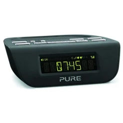 Pure - Siesta Mi Series 2 - Black - Bedside DAB and FM Digital Radio - High Quality Digital Radio - Avvenice