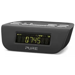 Pure - Siesta Mi Series 2 - Black - Bedside DAB and FM Digital Radio - High Quality Digital Radio - Avvenice