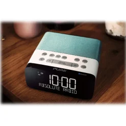 Pure - Siesta Rise S - Mint - Bedside DAB+/FM Alarm Clock Radio with Bluetooth - High Quality Digital Radio - Avvenice