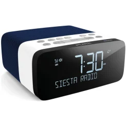 Pure - Siesta Rise S - Navy - Bedside DAB+/FM Alarm Clock Radio with Bluetooth - High Quality Digital Radio - Avvenice