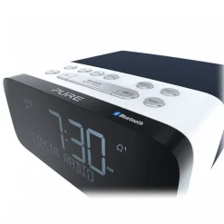 Pure - Siesta Rise S - Navy - Bedside DAB+/FM Alarm Clock Radio with Bluetooth - High Quality Digital Radio - Avvenice