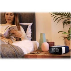 Pure - Siesta Rise S - Navy - Bedside DAB+/FM Alarm Clock Radio with Bluetooth - High Quality Digital Radio - Avvenice