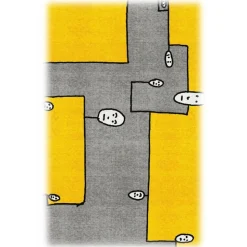 Qeeboo - Carpet Dog Yellow Rectangular - Rectangular - Qeeboo Carpet by Andrea Branzi - Furnishing - Home - Avvenice
