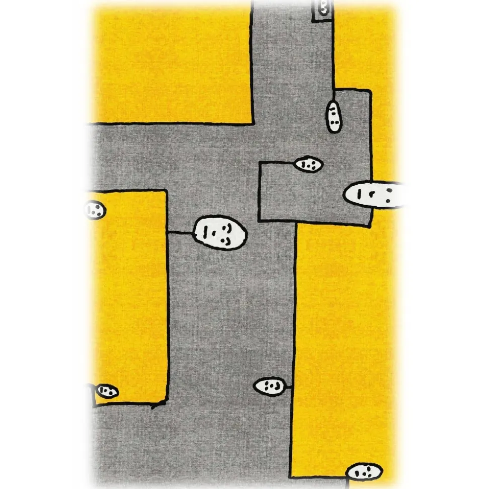 Qeeboo - Carpet Dog Yellow Rectangular - Rectangular - Qeeboo Carpet by Andrea Branzi - Furnishing - Home - Avvenice