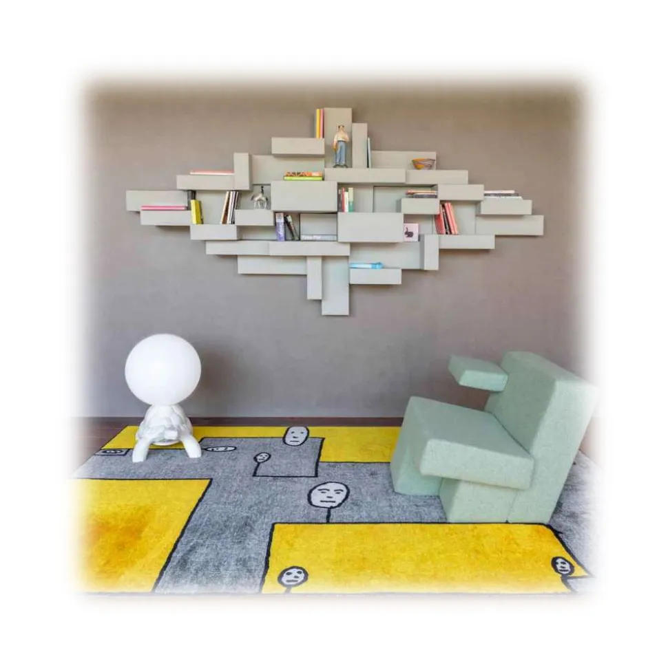 Qeeboo - Carpet Dog Yellow Rectangular - Rectangular - Qeeboo Carpet by Andrea Branzi - Furnishing - Home - Avvenice