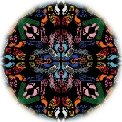 Qeeboo - Carpet Let’s Dance Human Traces Dark Round - Round - Qeeboo Carpet by Nynke Tynagel - Furnishing - Home - Avvenice