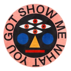 Qeeboo - Carpet Oggian Show Me What You Got Round - Qeeboo Carpet by Marco Oggian - Furnishing - Home - Avvenice