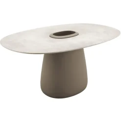 Qeeboo - Cobble Table 160 cm Stoneware Bucket - Ivory - Qeeboo Table by Elisa Giovannoni - Furnishing - Home - Avvenice
