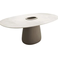 Qeeboo - Cobble Table 190 cm Stoneware Bucket - Ivory - Qeeboo Table by Elisa Giovannoni - Furnishing - Home - Avvenice