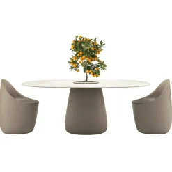 Qeeboo - Cobble Table 190 cm Stoneware Bucket - Ivory - Qeeboo Table by Elisa Giovannoni - Furnishing - Home - Avvenice