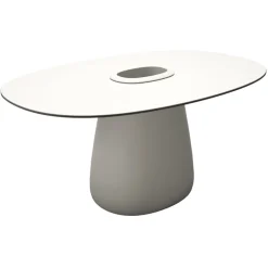 Qeeboo - Cobble Table 160 HPL Bucket - Warm White Black Stratified - Qeeboo Table by Elisa Giovannoni - Furnishing - Home - Avvenice