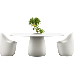 Qeeboo - Cobble Table 190 HPL Bucket - White Warm - Qeeboo Table by Elisa Giovannoni - Furnishing - Home - Avvenice