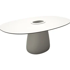 Qeeboo - Cobble Table 190 HPL Bucket - White Warm Black Stratified - Qeeboo Table by Elisa Giovannoni - Furnishing - Home - Avvenice