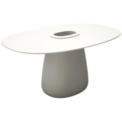 Qeeboo - Cobble Table 160 HPL Bucket - White Warm - Qeeboo Table by Elisa Giovannoni - Furnishing - Home - Avvenice