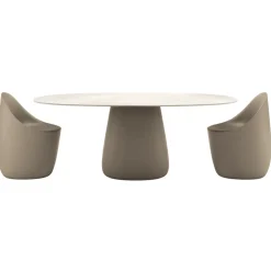 Qeeboo - Cobble Table Top 190 cm Gress Stoneware - Ivory - Qeeboo Table by Elisa Giovannoni - Furnishing - Home - Avvenice