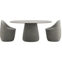 Qeeboo - Cobble Table Top 160 cm Stoneware - Grey Mix - Qeeboo Table by Elisa Giovannoni - Furnishing - Home - Avvenice