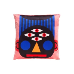 Qeeboo - Cushion Oggian Face (45x45cm) - Qeeboo Pillow by Marco Oggian - Furnishing - Home - Avvenice