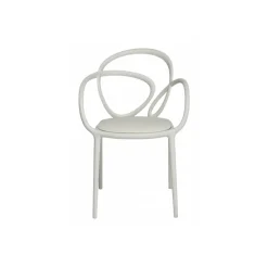 Qeeboo - Loop Chair with Cushion Set of 2 Pieces - White - Qeeboo Chair by Front - Furnishing - Home - Avvenice