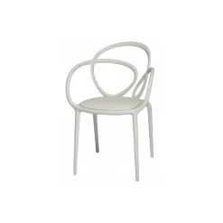 Qeeboo - Loop Chair with Cushion Set of 2 Pieces - White - Qeeboo Chair by Front - Furnishing - Home - Avvenice