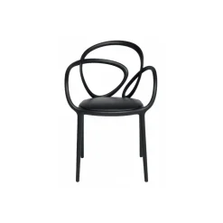 Qeeboo - Loop Chair with Cushion Set of 2 Pieces - Black - Qeeboo Chair by Front - Furnishing - Home - Avvenice