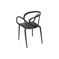 Qeeboo - Loop Chair Without Cushion Set of 2 Pieces - Black - Qeeboo Chair by Front - Furnishing - Home - Avvenice
