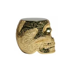 Qeeboo - Mexico Stool and Sidetable Metal Finish - Gold - Qeeboo Table by Studio Job - Furniture - Home - Avvenice