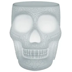 Qeeboo - Mexico Stool and Sidetable Lamp with Rechargeable Led - Translucent - Qeeboo Stool by Studio Job - Avvenice